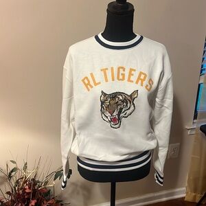 Polo Ralph Lauren sweatshirt size small long sleeves white with blue trim NWT